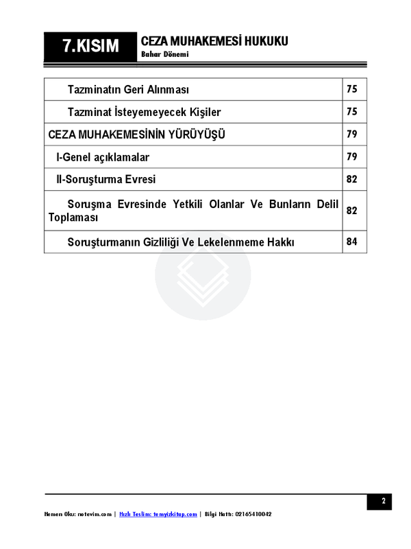 Ceza Muhakemesi Hukuku Retim Bahar Not Evim Marmara